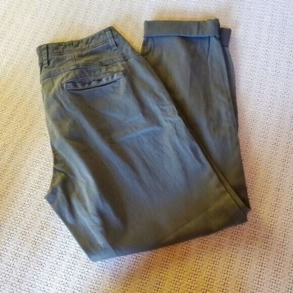 Orvis Womens Size 6 Olive Green Gray Cuffed Ankle Chino Pants Mid Rise Utility